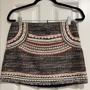 Zara Black and White Patterned Mini Skirt